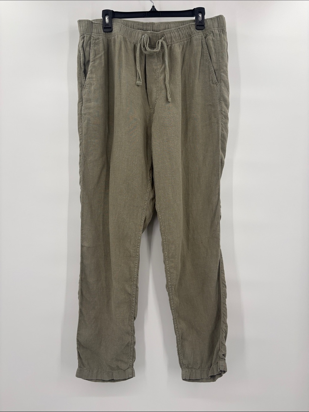 Faherty 100% Linen Olive Drawstring 4 Pocket Pants Size XXL